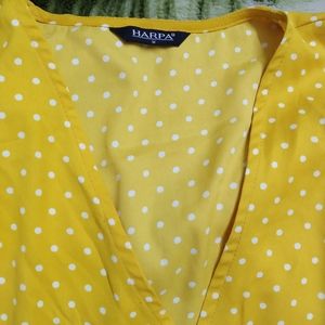 Polka dot print wrap top